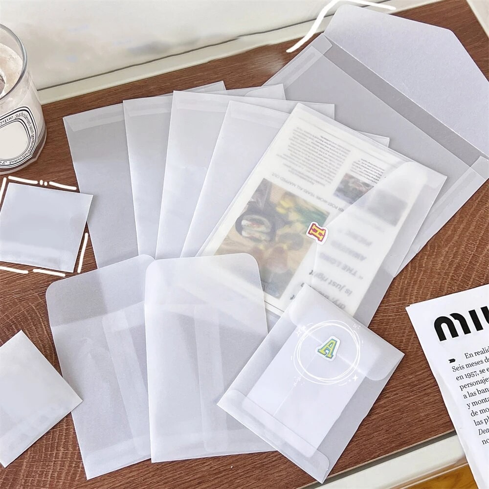 

10pcs Translucent Packaging Bags Card Photocard Storage Bag Kpop Packaging Supplies Idol Photo Cards Protective Case Stationery