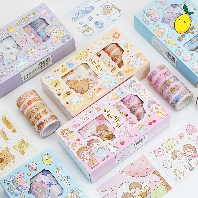 

Washi Tape + Stiker Fresh Heart DIY Masking Tapes and Stickers Box Set