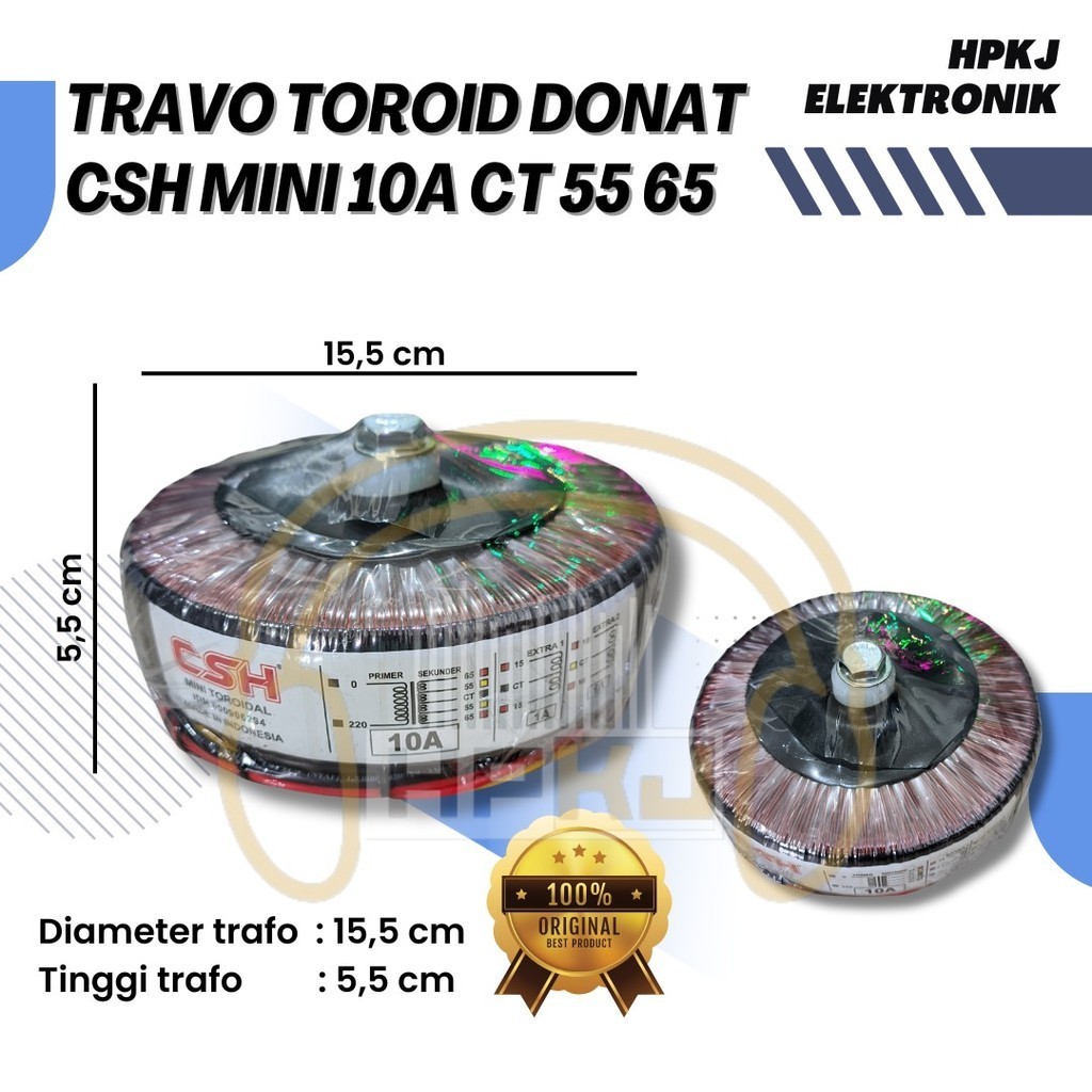 TRAFO TOROID DONAT CSH MINI 10A CT 65V trafo donat CSH 10 A CT 65 V