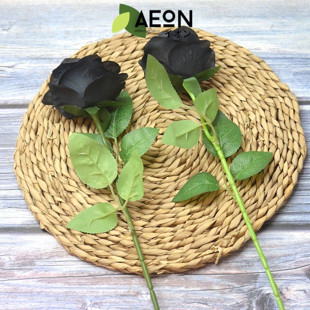 AEON - Mawar Hitam Black Rose Plastik Tanaman Artifisial Palsu Hias Dekorasi Minimalis Pernikahan