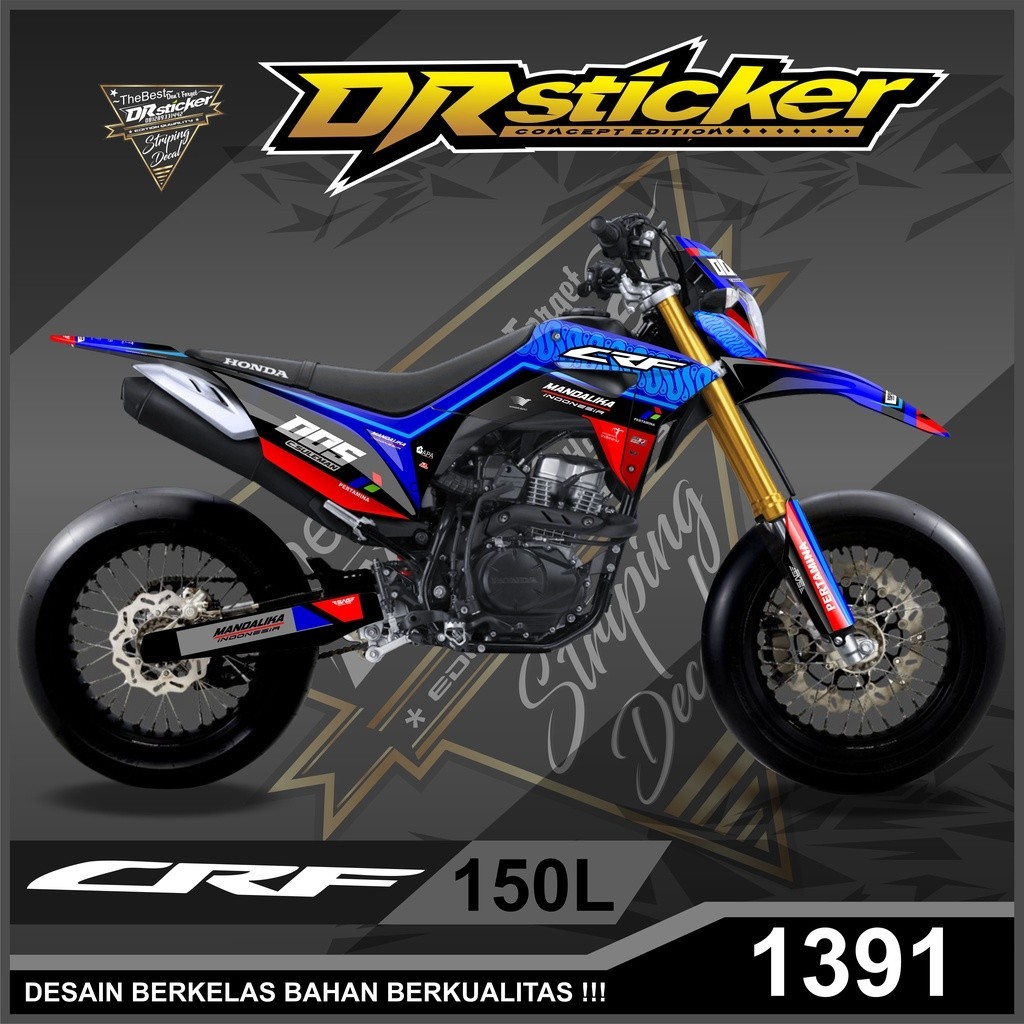 Dekal Sticker CRF 150L Full Body sticker Skotlet CRF Desain Mandalika racing Indonesia
