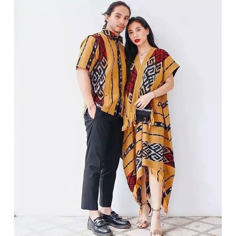 Baju batik dress gamis couple kemeja batik tenun sarimbit seragam keluarga lebaran jumbo premium