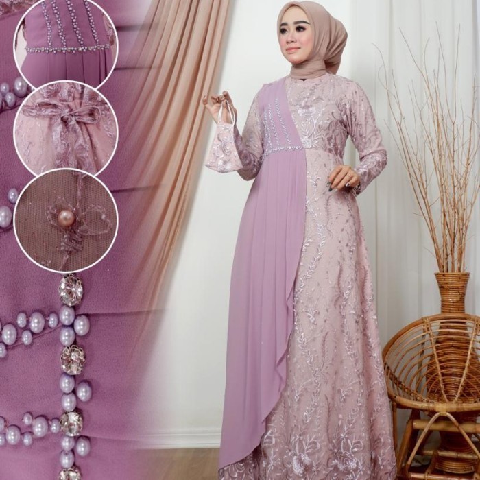 *wnur3383_store*- Terlaris gamis kondangan model terbaru 2022 / gamis kondangan / gamis premium - li