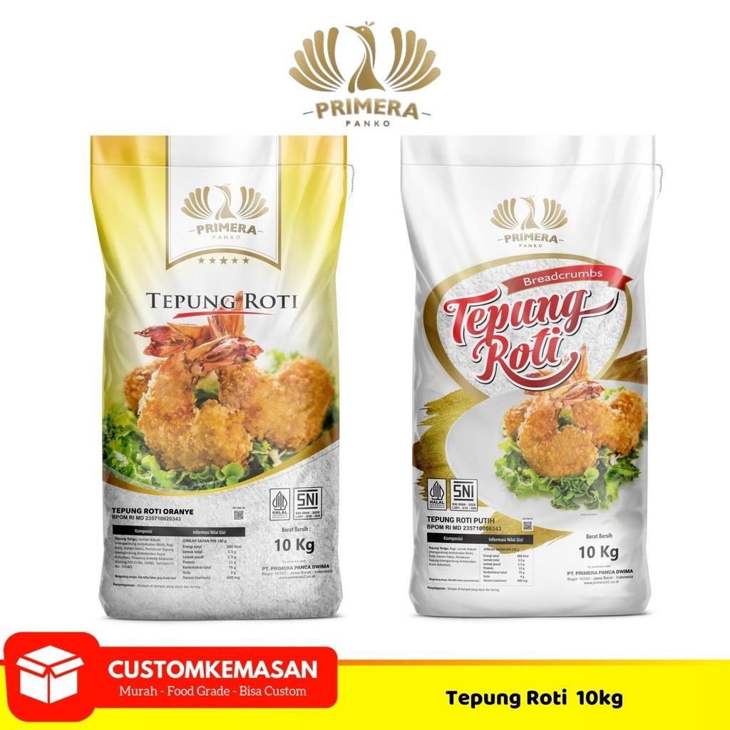 Tepung Roti Primera 10kg / Tepung Roti / Tepung Panir / Tepung Roti Orange / Tepung Roti Kiloan / Te