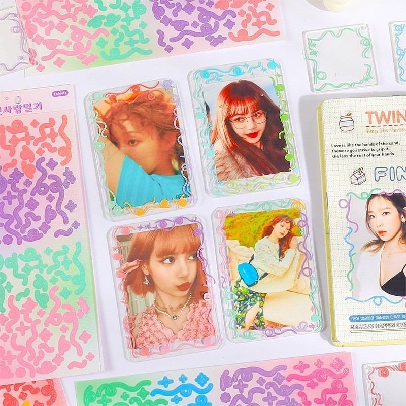 

[HELIOFINDS] 1 Lembar Sticker Deco Stiker Dekorasi PVC untuk Scrapbook Photocard - SIMPLE CONFETTI RIBBON