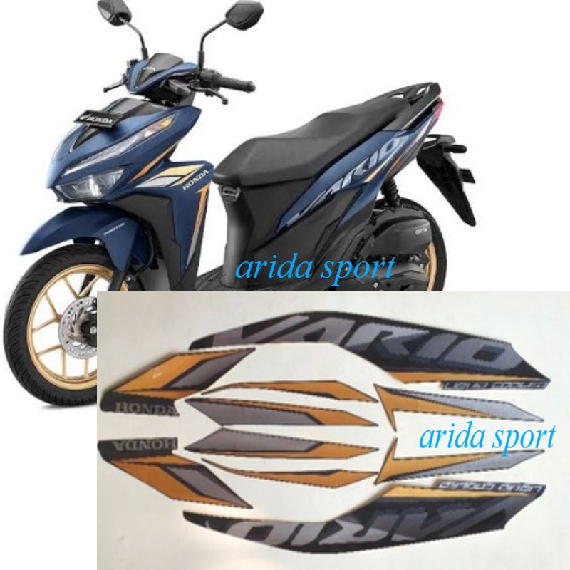 Striping sticker lis body vario     new vario techno 125  iss led fi cbs 2021 2022 biru doff