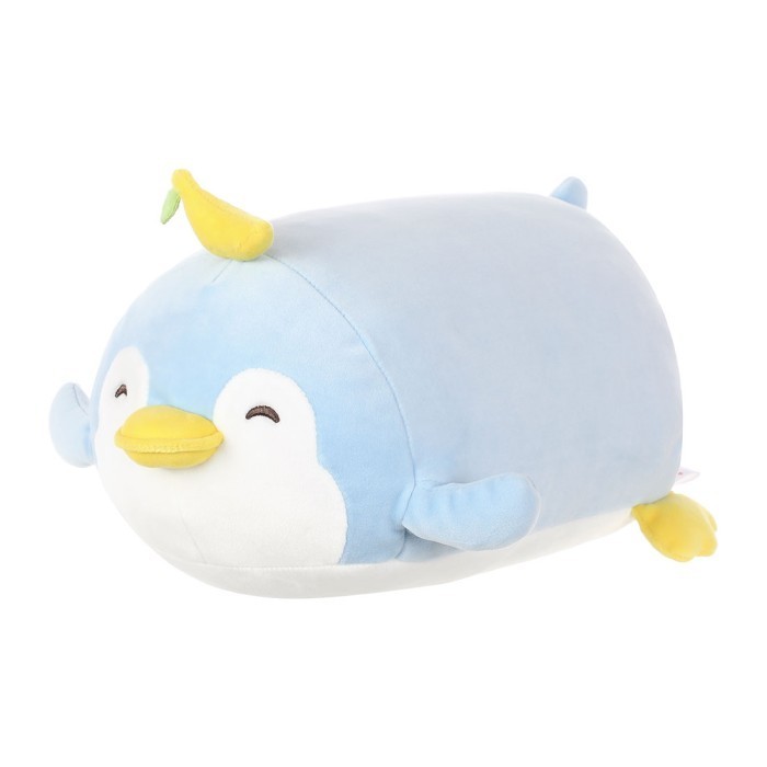 promsi toko MINISO Boneka Penguin Buah Lucu Mainan Mewah Boneka Bantal Plush Toy - Biru Muda