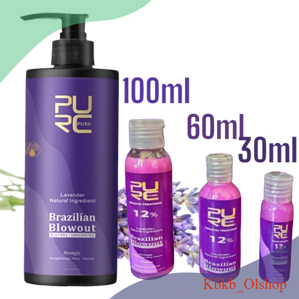 Purc Brazilian Lavender 30ml 60ml 100ml Pelurus Rambut Rusak