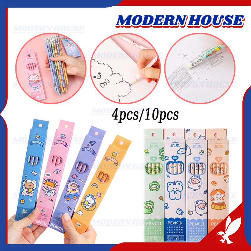 

Pensil Set Pack Cute / Pensil Anak Karakter Lucu / 10 Pensil Pensil Gambar Dengan Penghapus
