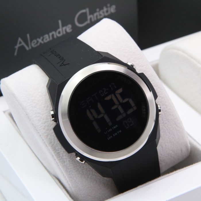 ALEXANDRE CHRISTIE AC 9342 BLACK SILVER DIGITAL UNISEX. ORIGINAL