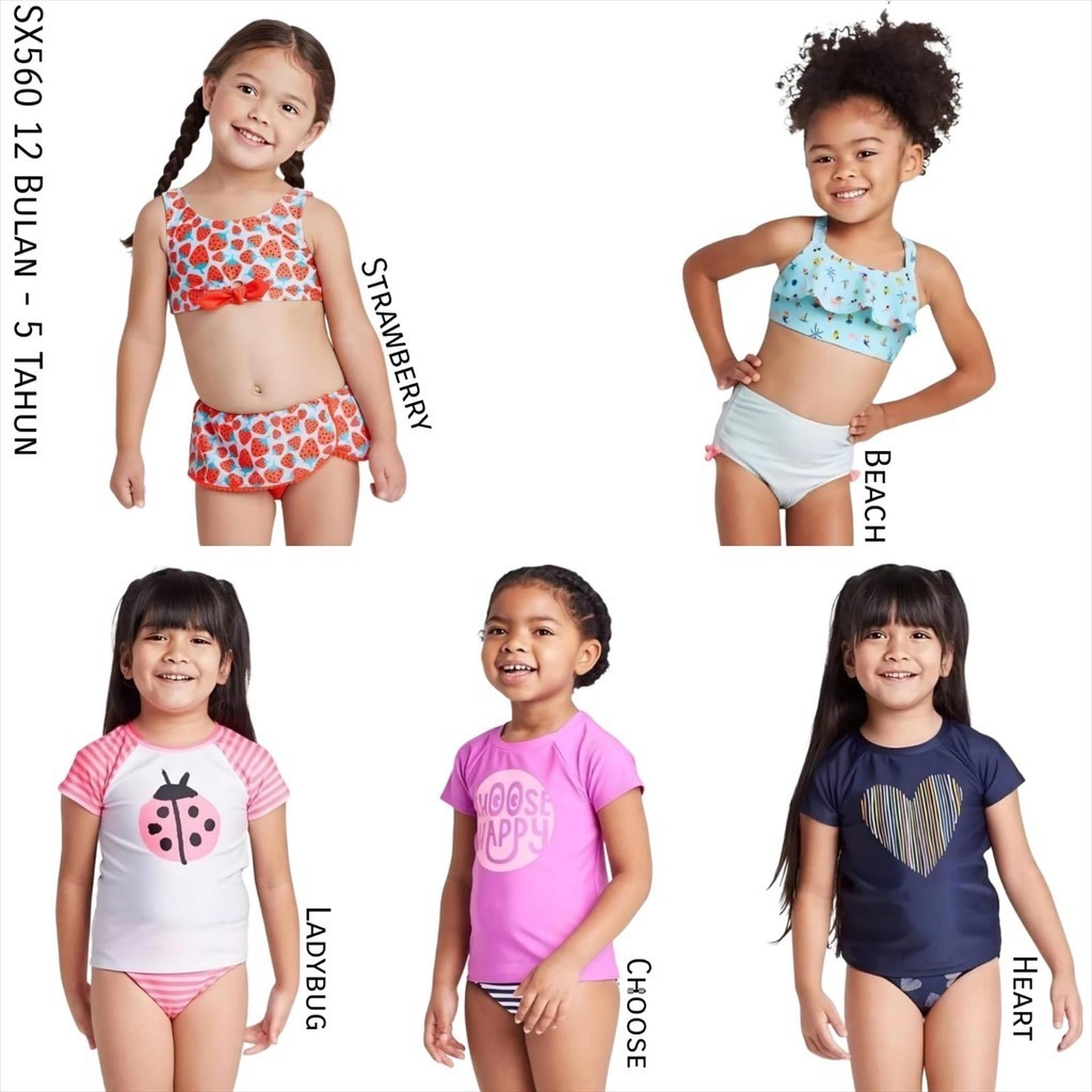 SX560 Cnj Swimsuit Baju Renang Anak Cewek Setelan Choose Ladybug