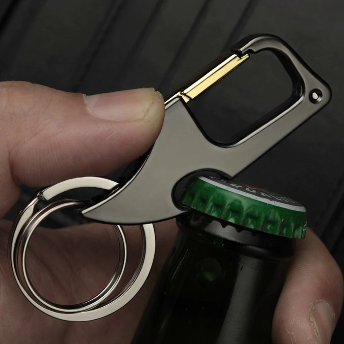 Gantungan Kunci Carabiner Pisau Mini Pembuka Tutup Botol