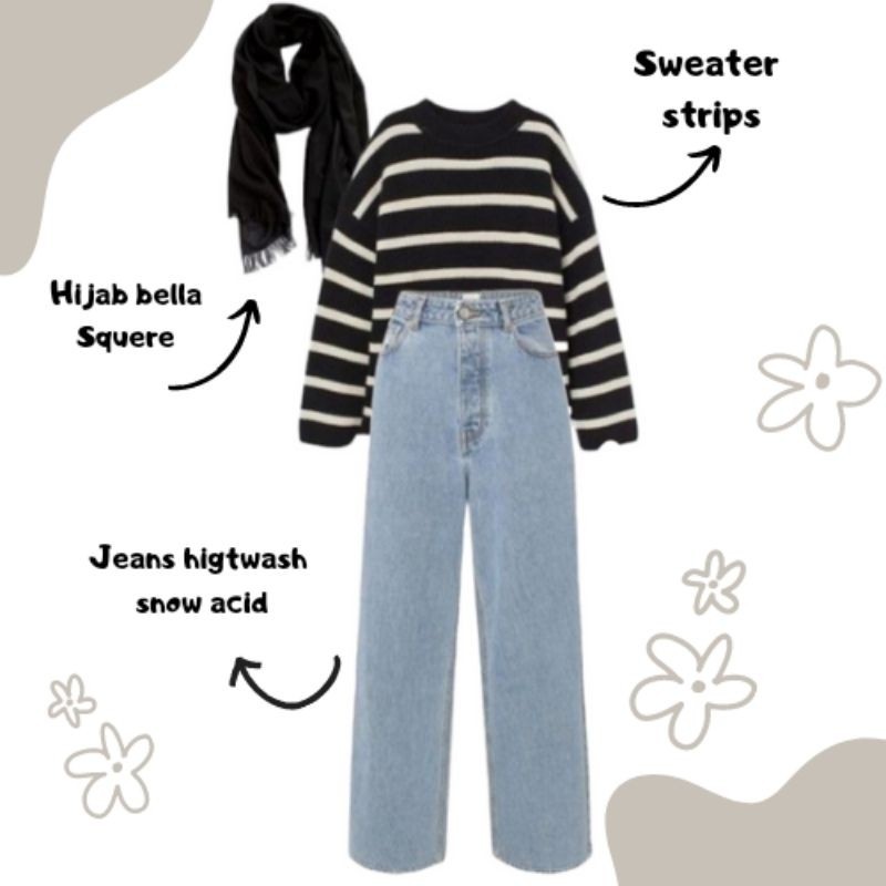 One set Sweater /Paket ootd satu set by girlootd.id termurah