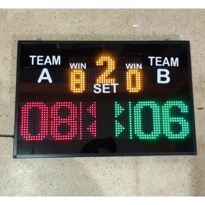 Score Board Badminton Tenis Meja Voli 70x50cm Papan Skor Digital - Android, Listrik