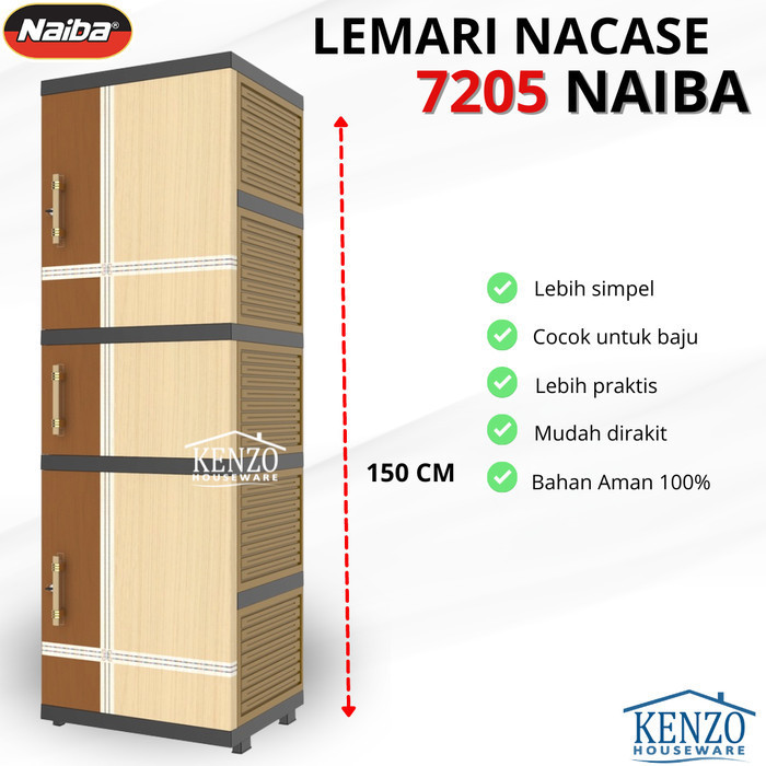 Lemari Plastik Kunci Susun 3 4 5 Laci Nacase Baju Minimalis Kuat Naiba - 3 SUSUN