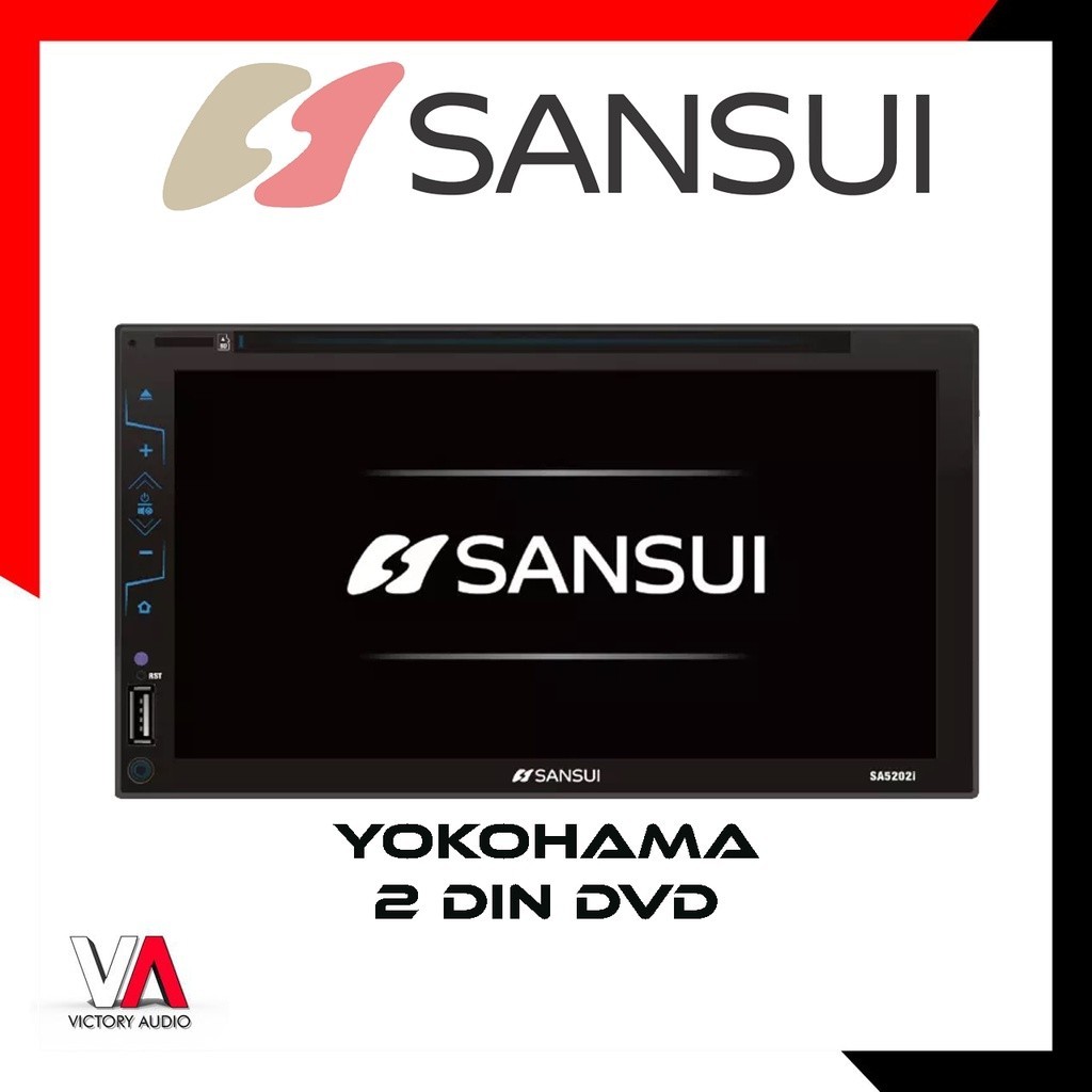 TERBARU 2022 - Head Unit Mobil Double Din Sansui SA5202i Yokohama Kyoto Tokyo Sapporo Osaka TV CD DV