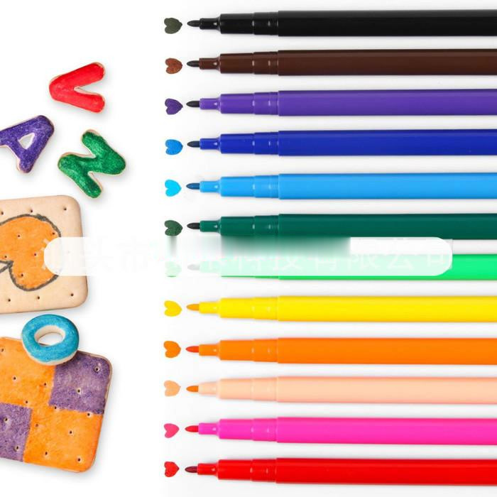 

fenyueer Spidol Bento Spidol Dekorasi Kue 1 set isi 12 warna Edible Food Pen - 12 Warna, Edible marker