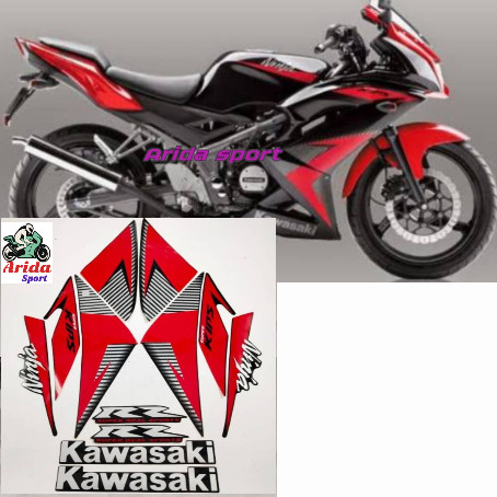 Striping stiker motor kawasaki ninja rr  2014 lis les ninja motor standar motif original