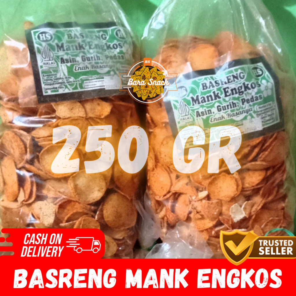 

[ 250gr ] Basreng Tipis / Koin Cap Mank Engkos Premium / Camilan Snack Kiloan Murah