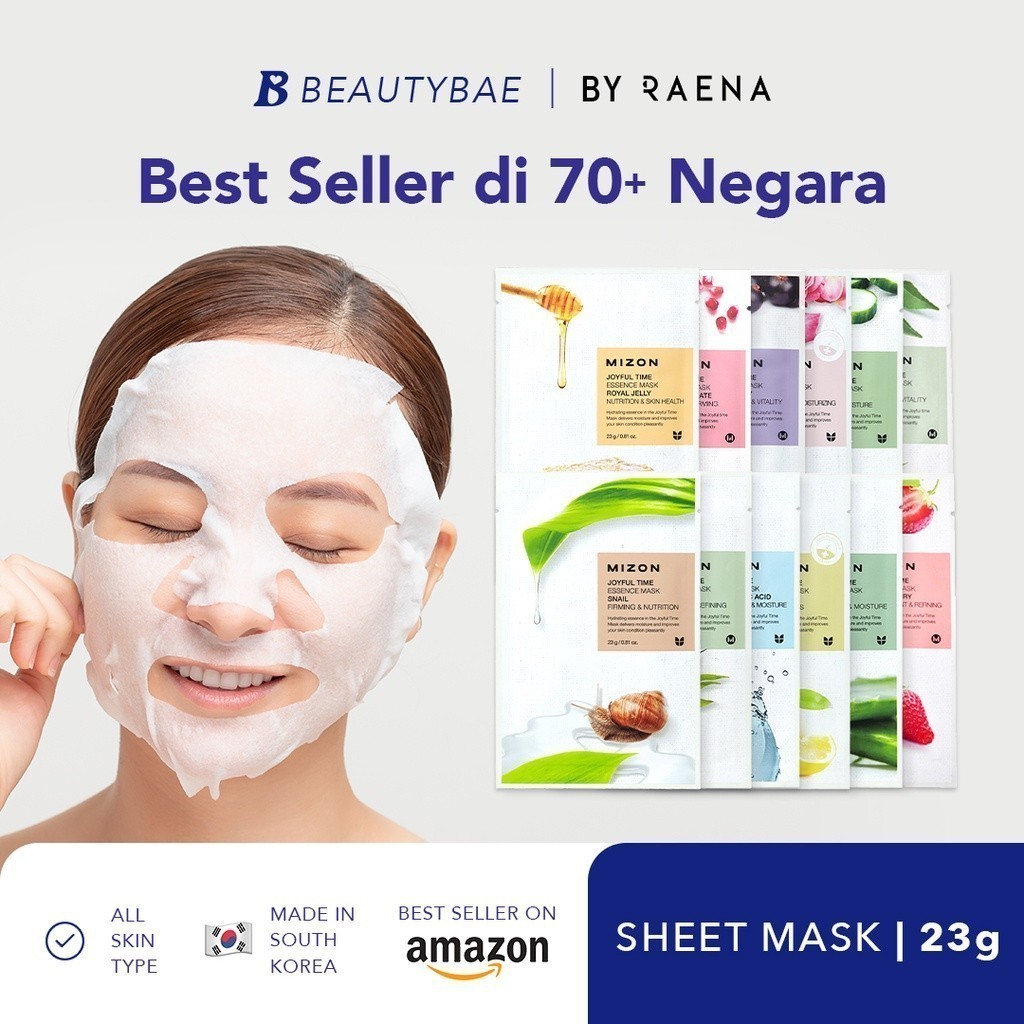 MIZON Sheet Mask Korea - Green Tea | Moisture &amp; Vitality | Masker untuk Vitalitas Kulit