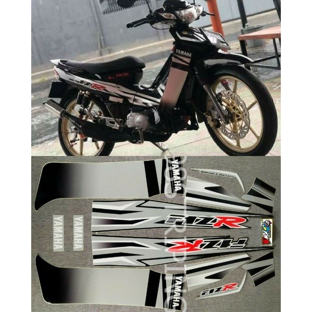 STIKER STRIPING LIS VARIASI FIZ R FIZR HITAM SILVER