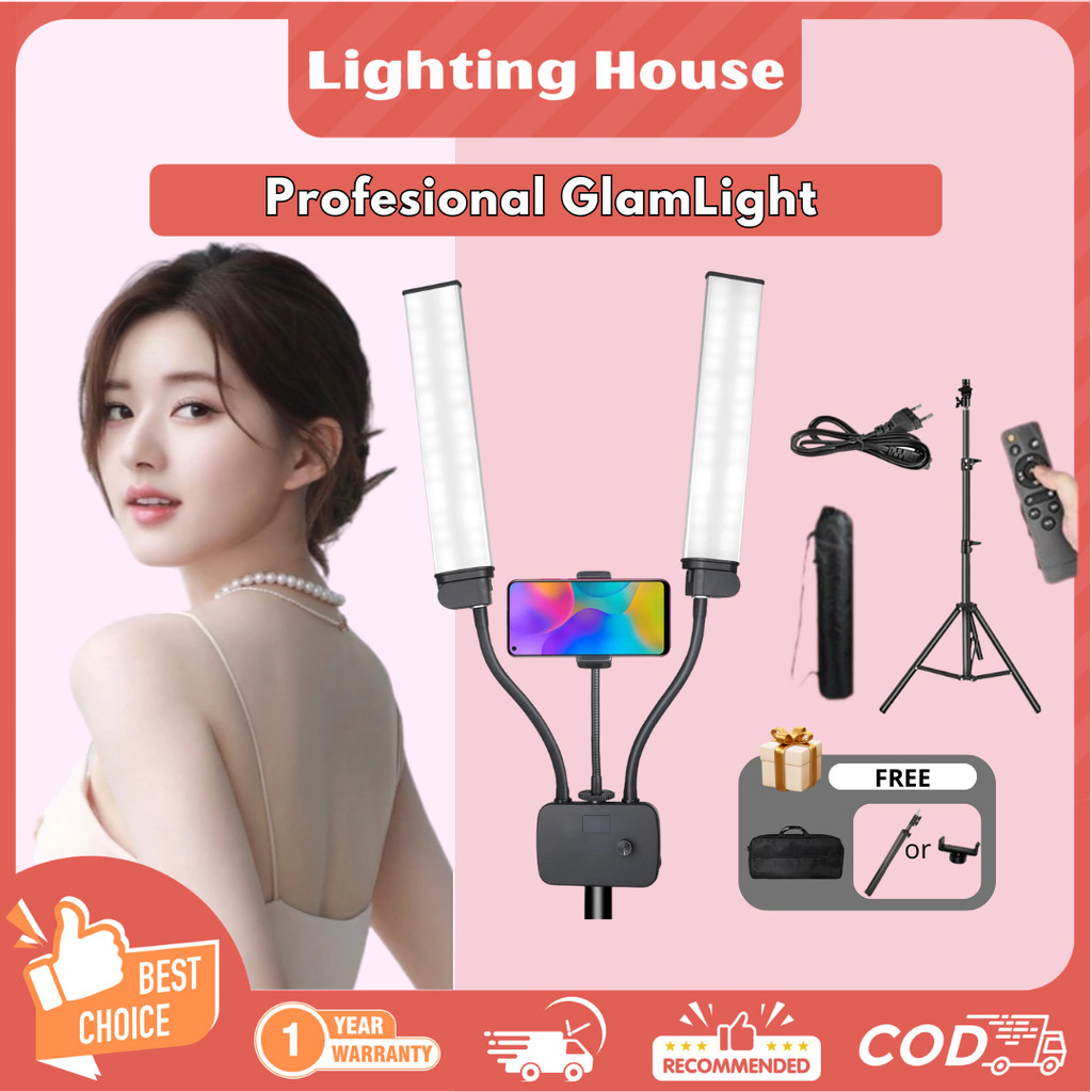 Lighting House⭐Garansi 1 Tahun⭐️Glamlight Ring Light Tripod (Remote Control & Tripod tas) Lampu Make