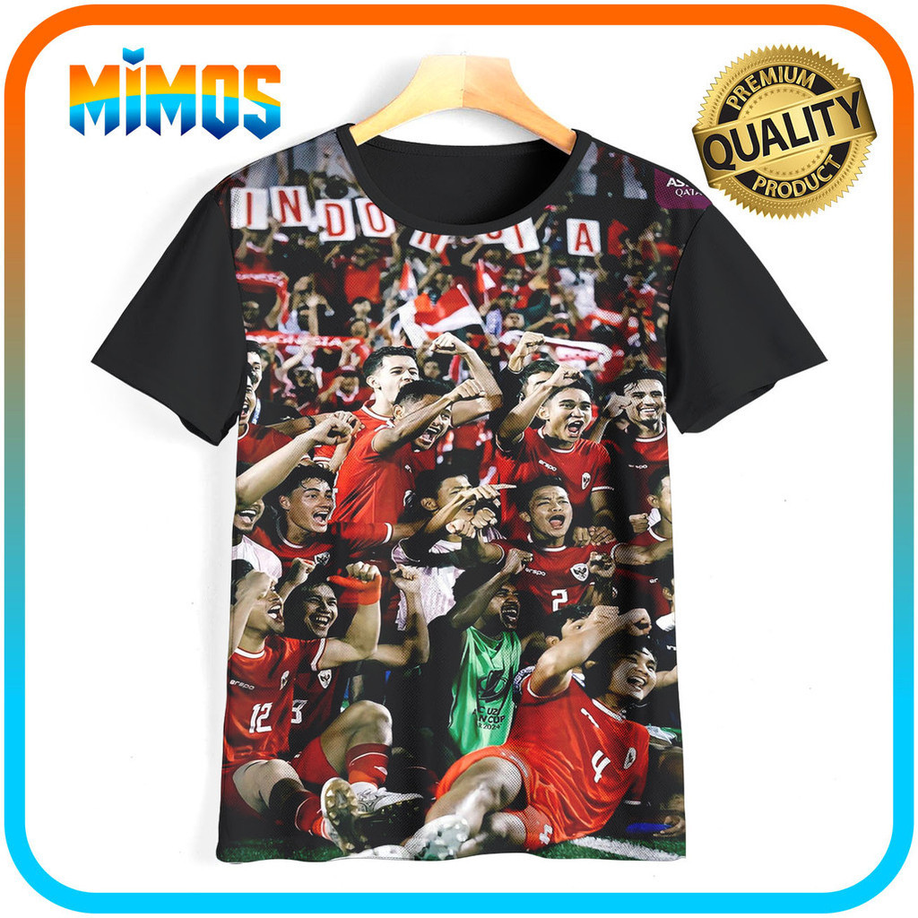 Kaos Timnas Indonesia Garuda Sepak Bola Tim-0518 Umur 1 - 12 Tahun Kaos Merah Putih 3D | MIMOS