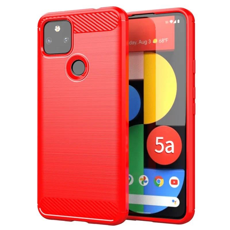 For Google Pixel 5A  pixel 5a google Google pixel5a case casing Soft Silicone Carbon Fiber Back cove