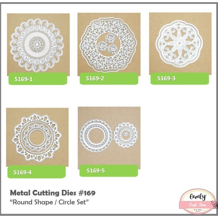 

Metal cutting dies round set cetakan stencil metal for cards etc#169 - S169-1
