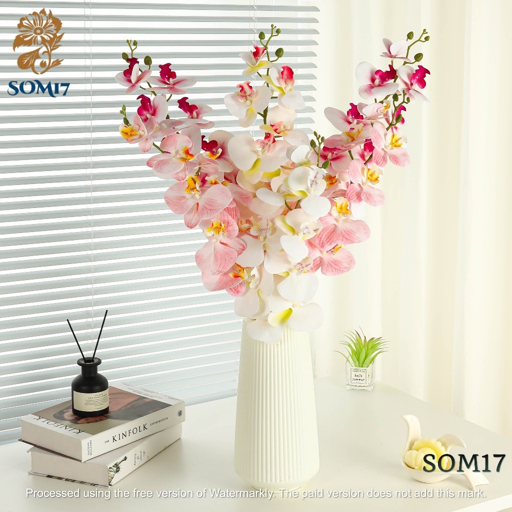 Bunga Anggrek Latex Jumbo/  Bunga Hias Anggrek 3D real touch  kuntum  hiasan dekorasi palsu plastik 