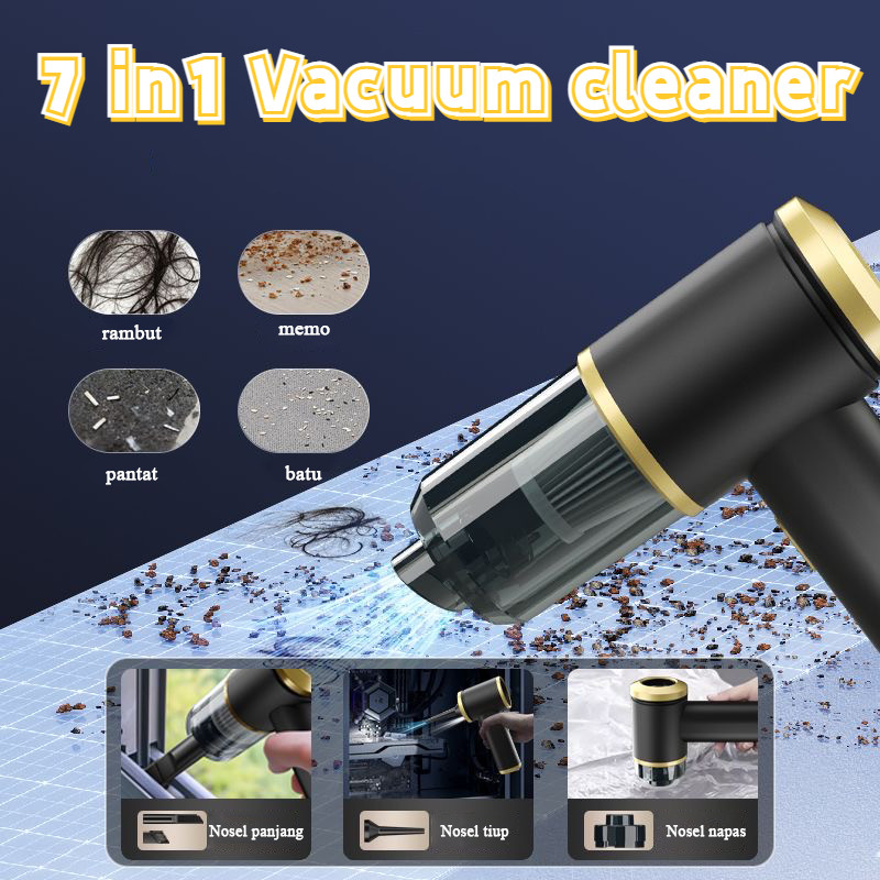 7 in1 Vacuum Cleaner Portabel Tanpa Kabel / Penyedot Debu Vakum Serbaguna / Penghilang Tungau Kasur 