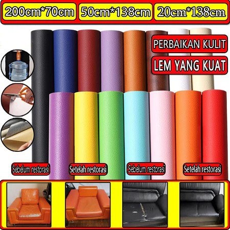 【Restorasi Kulit】70*200cm Perekat Ekstra Kuat Leather Perbaikan Repair Bahan Kulit Yang Rusak Kulit 