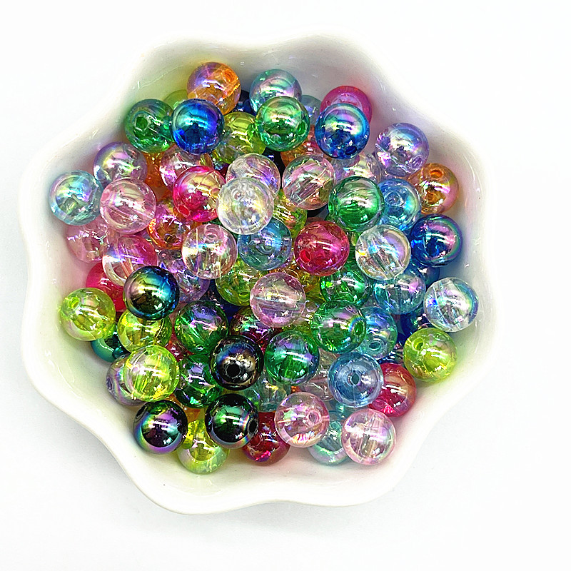 

Wholesale 100pcs/lot 6mm Mixed Shiny AB Round Loose Acrylic Spacer Beads Charms DIY Jewelry Makeing Production