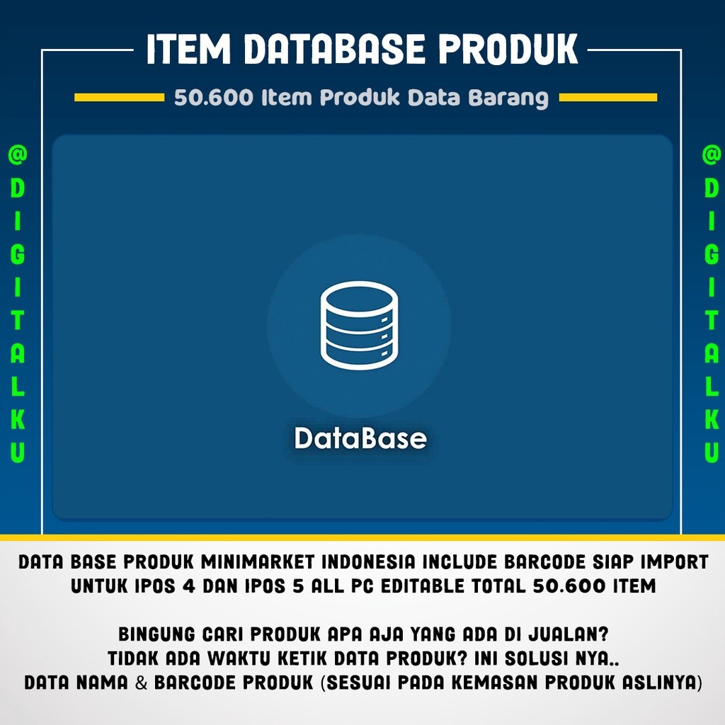 ITEM DATABASE / DATA BARANG / DATA BASE PRODUK MINIMARKET INDONESIA INCLUDE BARCODE SIAP IMPORT UNTU