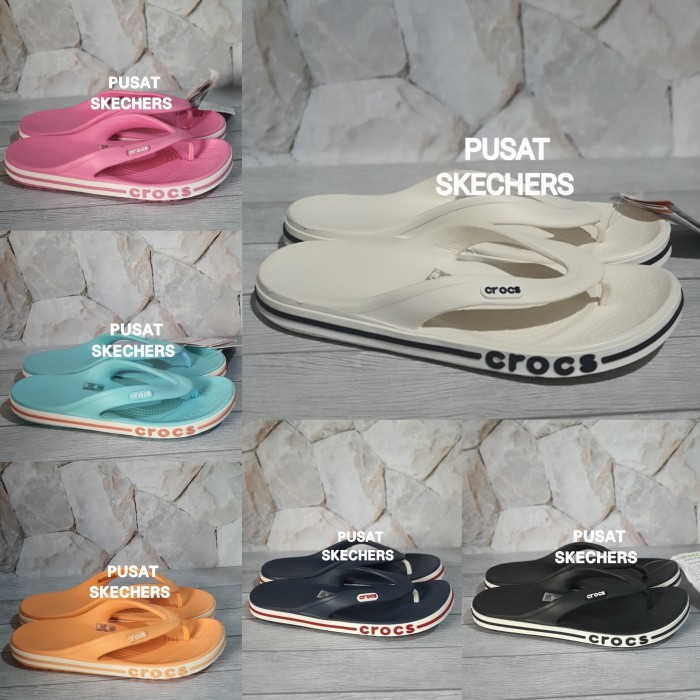 [SATUDYMY] CROCS Sandal / CROCS Pria / SANDAL CROCS BAYABAND FLIP - Putih, 36