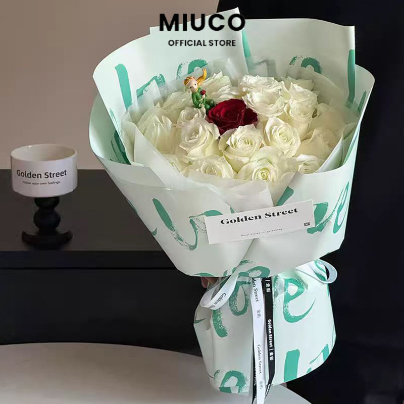 

MIUCO - FL48 TULISAN LOVE Kertas Bunga Paper Buket Motif Cellophane