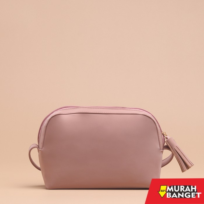 tas selempang wanita simple elegan Tas Selempang Wanita Silvertote Zarah Blush Pink
