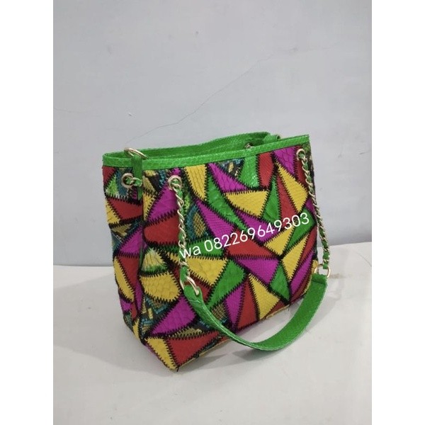 Tas Kulit Ular Piton Asli Wanita WEBE ZIGZAG KULIT ULAR