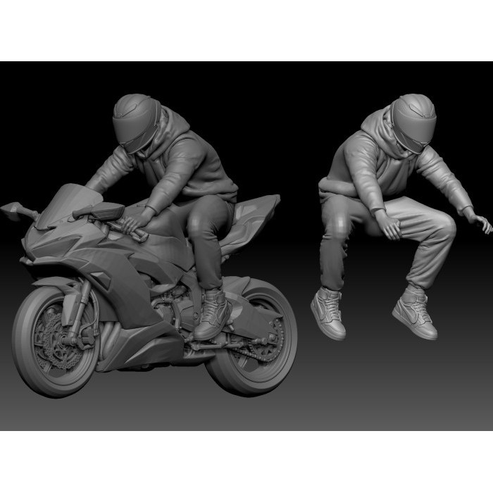 Figure Resin zx6r 2 Skala 64 Miniatur Pajangan Diorama Diecast