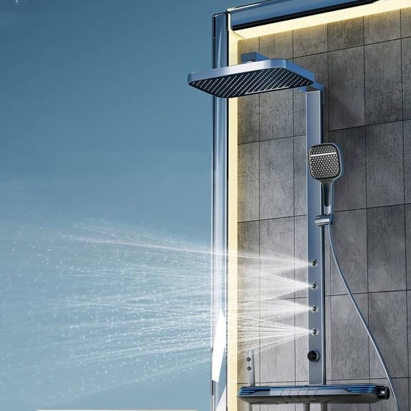 LED Digital Shower Set 6 tombol pengaturan Panas Dingin Mixer Shower Sistem Kamar Mandi SPA Curah Hu