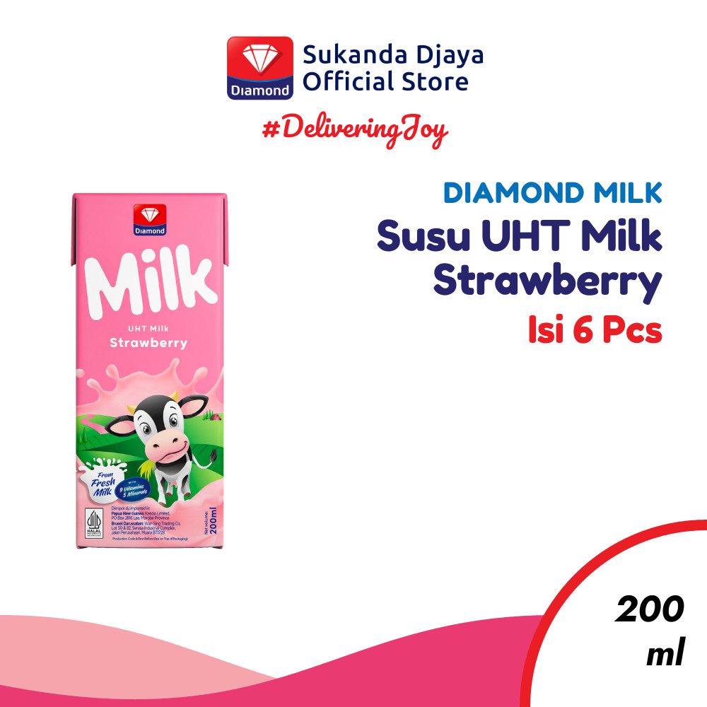 

Diamond Milk Susu UHT Strawberry 200 ML [Isi 6]