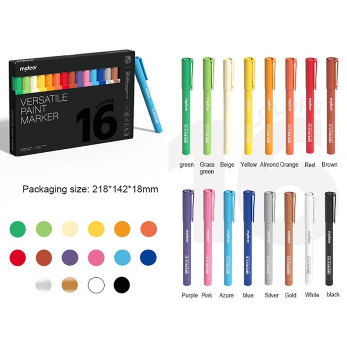 

Spidol Warna Anak Paint Marker 16 Washable Erasable Import Murah Premium