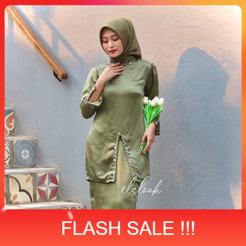 PROMO Jihan One Set Kurung (READY STOK) one set satin baju kurung melayu outfit kondangan satin silk