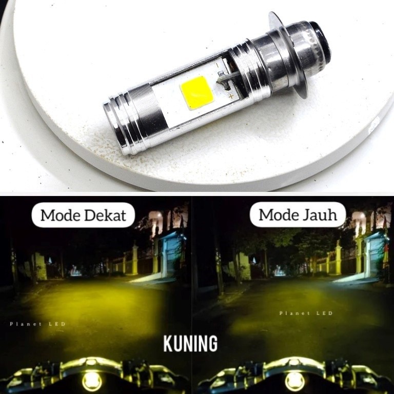 LED H6 2 SISI ASLI ORI lampu utama halogen depan 2 mata putih kuning ice blue universal motor bebek 