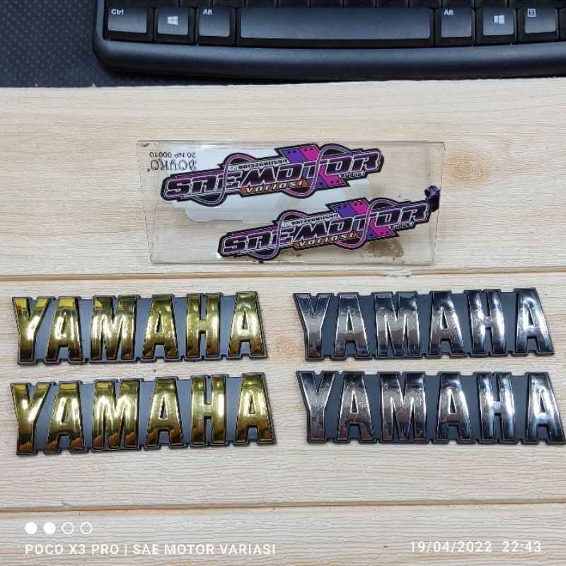 emblem tangki YAMAHA RX KING | gold | chrome | logo tengki RXKING | simbol tank YAMAHA RX-KING | kun