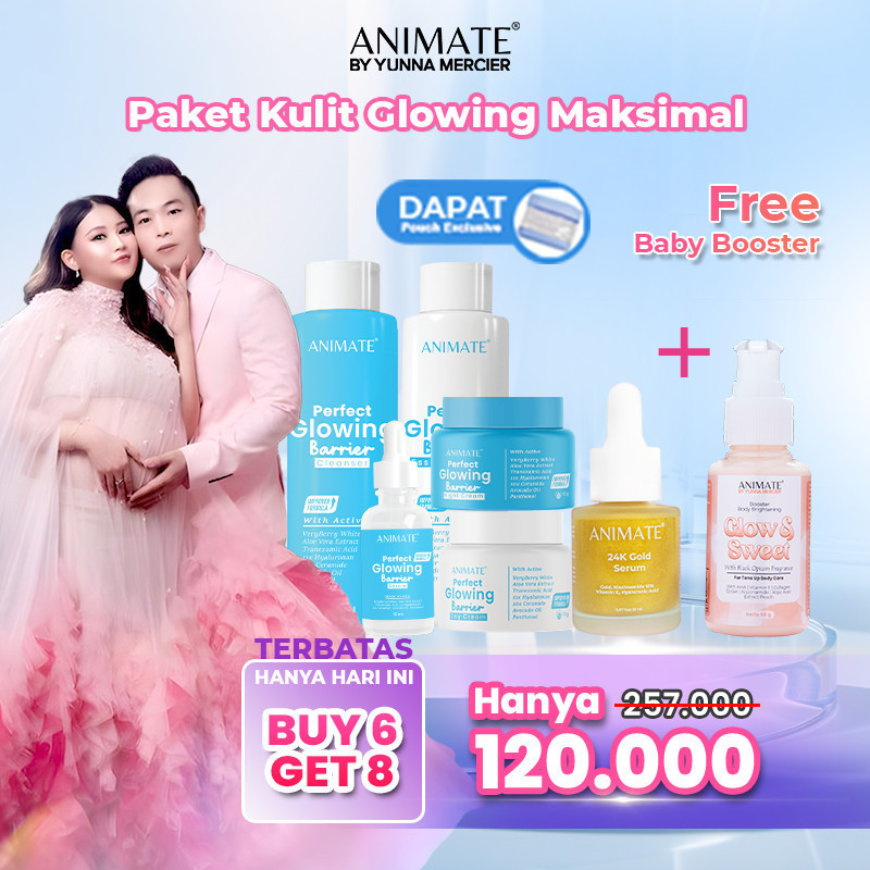 [FREE Baby Booster Body Brightening Sweet] Paket Kulit Glowing Maksimal (Animate Perfect Glowing Bar