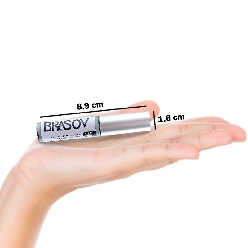 BRASOV Lem Perekat Bulu Mata Palsu 8 ML Clear - Putih