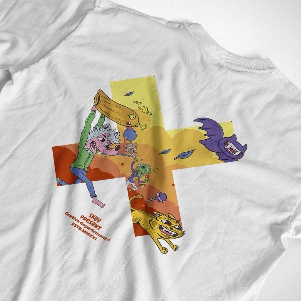 ￼Skuy Kaos Dewasa Putih Unisex | Xross Skuy SKY163