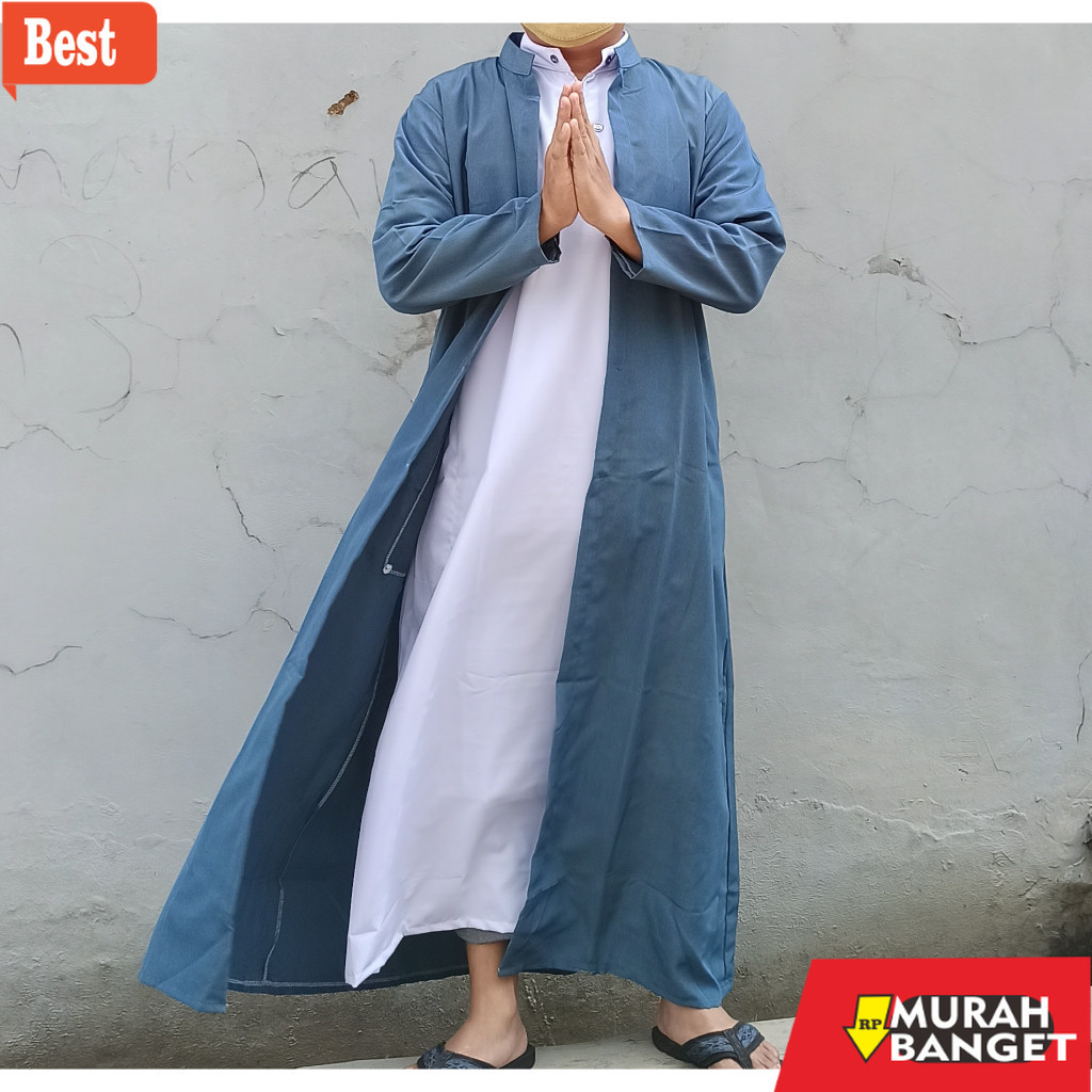 Baju timur tengah pria- Jubah Luaran Pria Dewasa Twis higt / jubah yaman habaib / jubah luaran musli