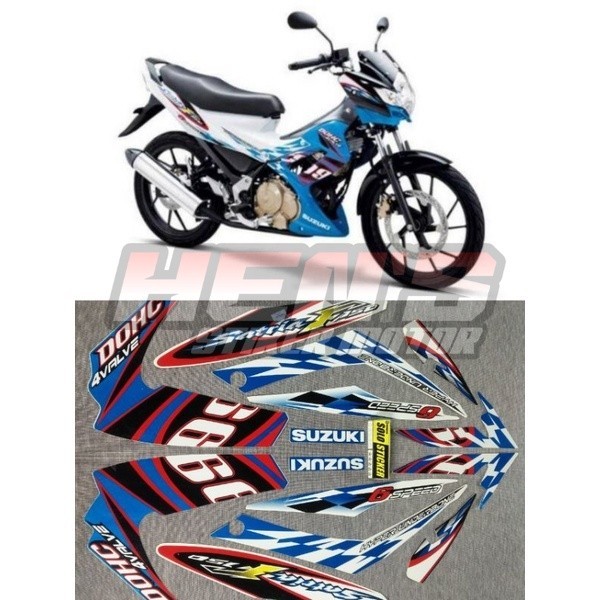 STIKER STRIPING SATRIA FU 2012 BIRU